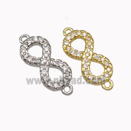 Copper Infinity Connector Micro Pave Zirconia Mixed