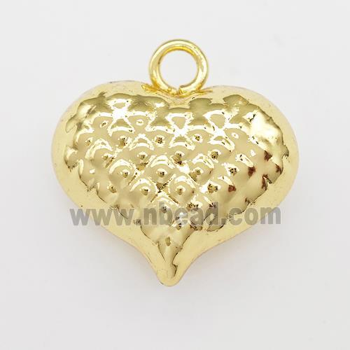 Copper Heart Pendant Hollow Gold Plated