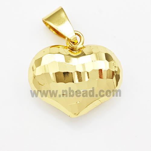 Copper Heart Pendant Hollow Gold Plated