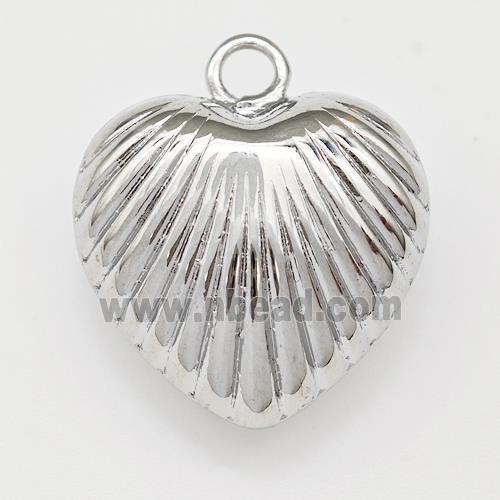 Copper Heart Pendant Hollow Platinum Plated