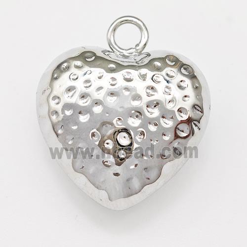 Copper Heart Pendant Hollow Platinum Plated