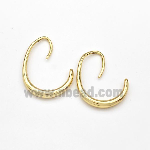 Copper Hook Earrings Gold Plated