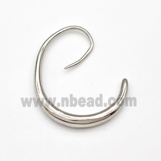 Copper Hook Earrings Platinum Plated