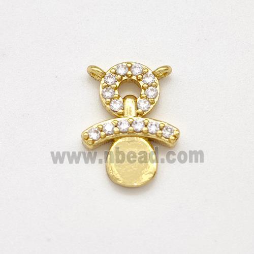 Copper Snowman Charms Pendant Pave Zirconia Gold Plated