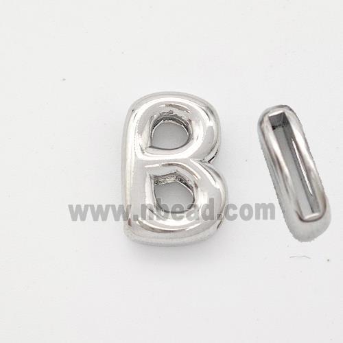 Copper Letter-B Beads Platinum Plated