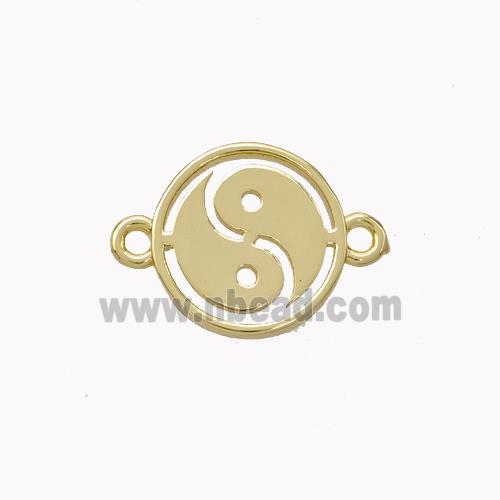 Copper Taichi Connector Yinyang Gold Plated