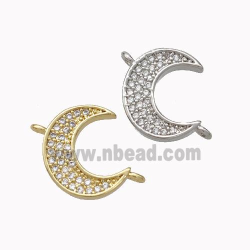 Copper Moon Connector Micropave Zirconia Mixed