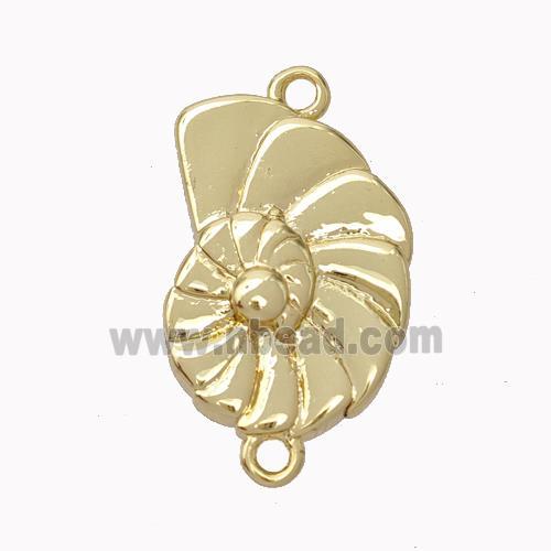 Nautilus Charms Copper Spiral Connector Shell Gold Plated