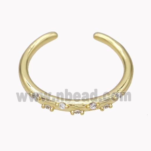 Copper Ring Micropave Zirconia Gold Plated