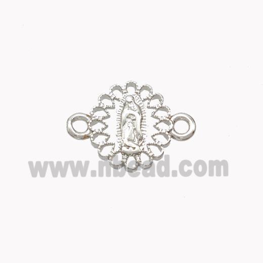 Virgin Mary Charms Copper Connector Platinum Plated