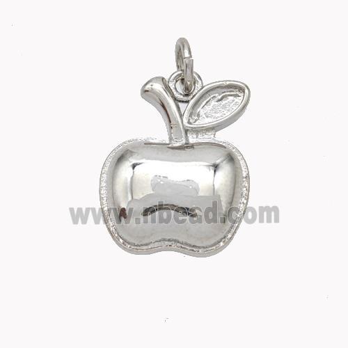 Copper Apple Pendant Platinum Plated