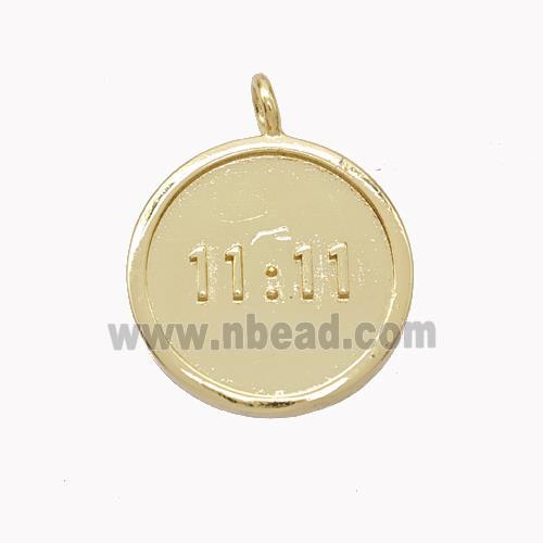 Copper Double Eleven Pendant Circle 11 Gold Plated