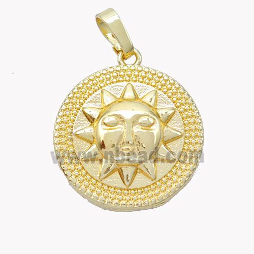 Copper Sun Pendant Gold Plated