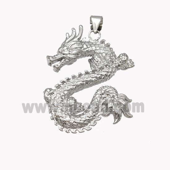 Copper Dragon Pendant Loong Platinum Plated