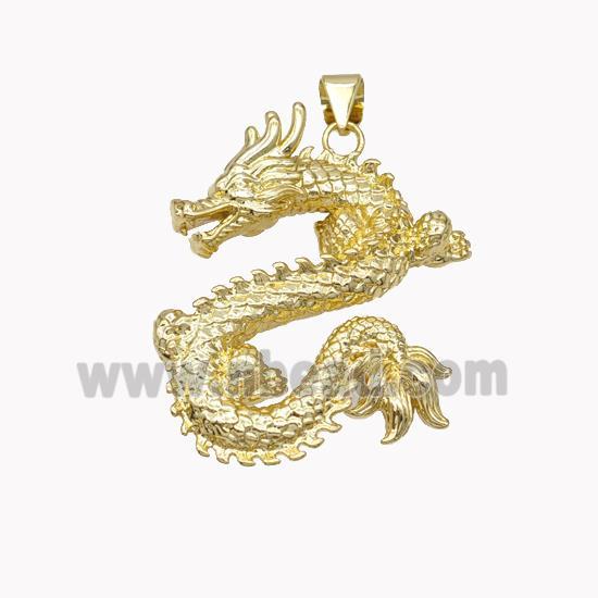 Copper Dragon Pendant Loong Gold Plated