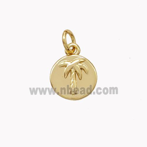 Copper Coconut-Tree Pendant Gold Plated