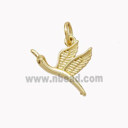 Copper Goose Pendant Birds Gold Plated