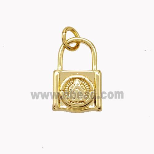 Copper Lock Pendant Gold Plated