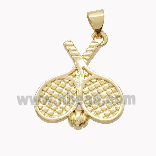 Copper Tennis Racket Pendant Sports Gold Plated