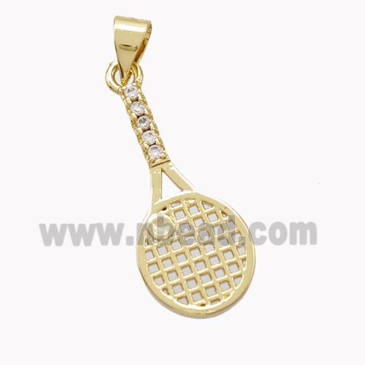 Copper Tennis Racket Pendant Sports Gold Plated