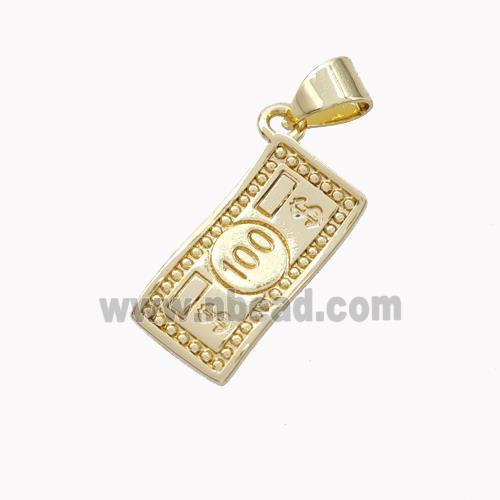 Copper MoneyCash Pendant Gold Plated