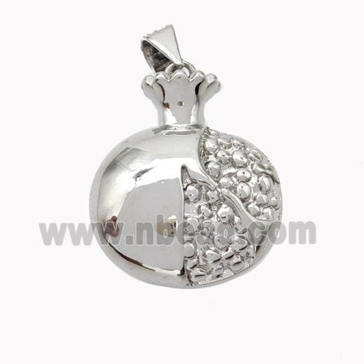 Copper Pomegranate Pendant Platinum Plated