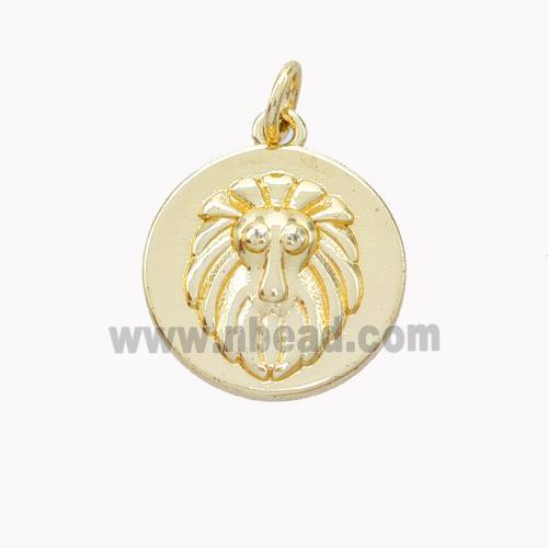 Copper Lion Pendant Gold Plated