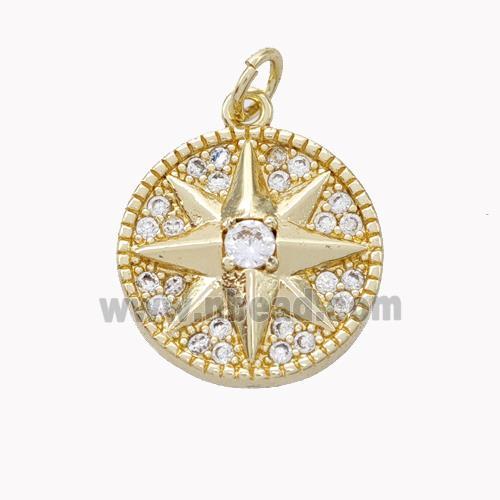 Copper Northstar Pendant Pave Zirconia Gold Plated