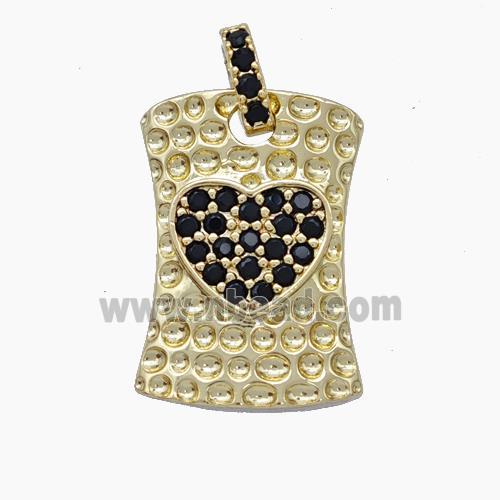 Copper Pendant pave zircon, gold plated