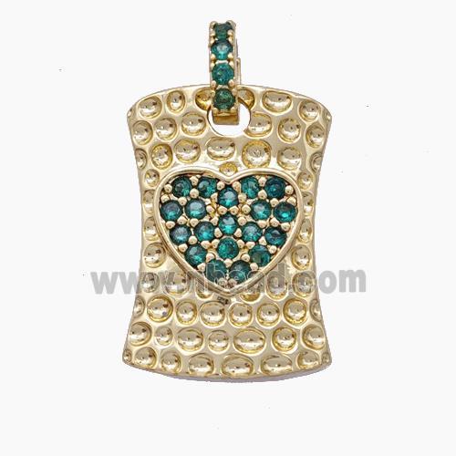 Copper Pendant pave zircon, gold plated