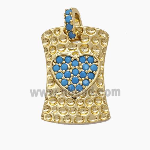 Copper Pendant pave zircon, gold plated