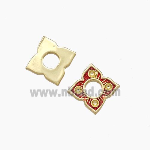 Copper Pendant pave zircon, Gold plated