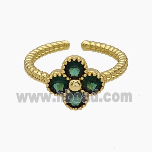 Copper Ring pave zircon, Gold plated