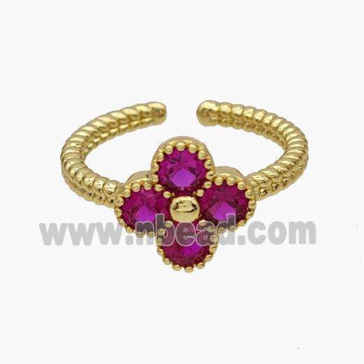 Copper Ring pave zircon, Gold plated