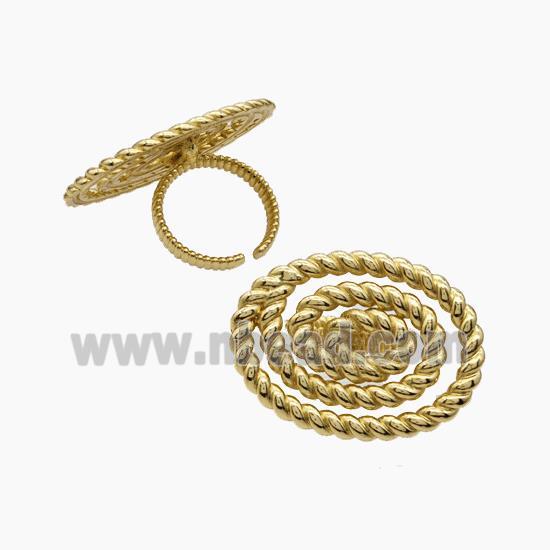 Copper Ring pave zircon, Gold plated