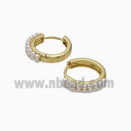 Copper earring pave zircon, Gold plated