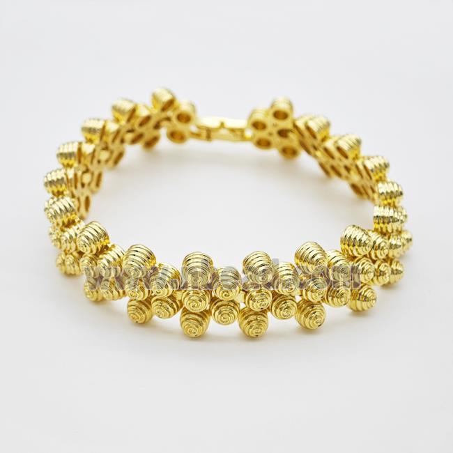 Copper Bracelet pave Zircon, Gold plated