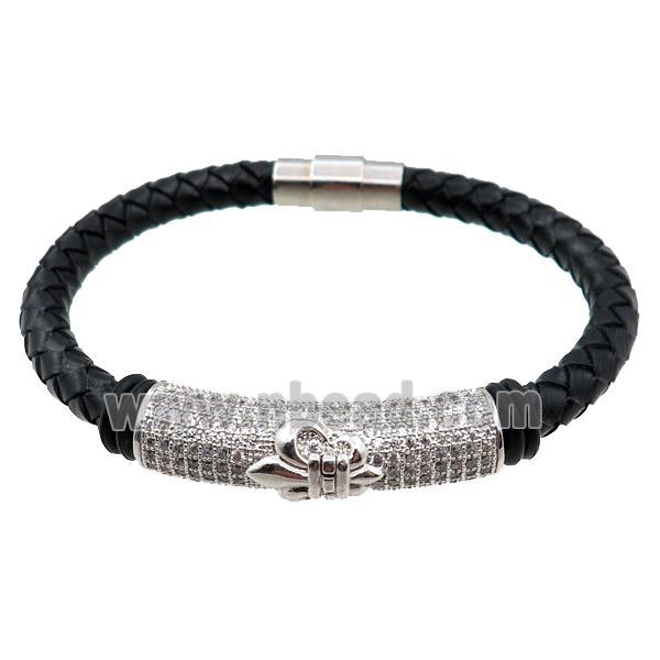 PU leather bracelets with magnetic clasp