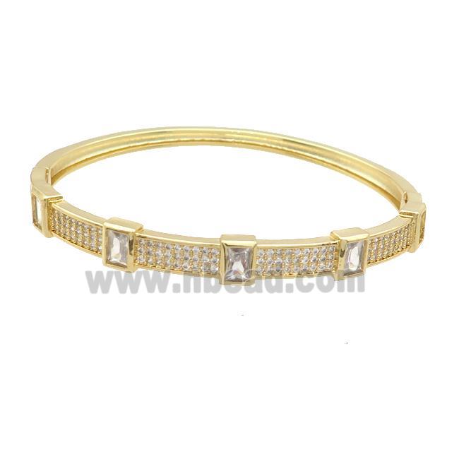 Copper Bangle Pave Zircon Gold Plated