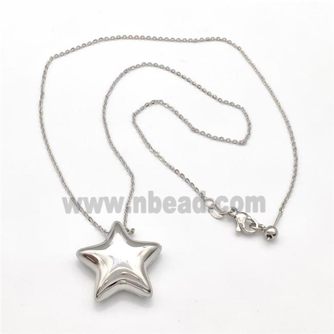 Copper Necklace Star Platinum Plated