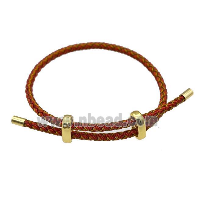 Red Golden Tiger Tail Steel Bracelet, adjustable