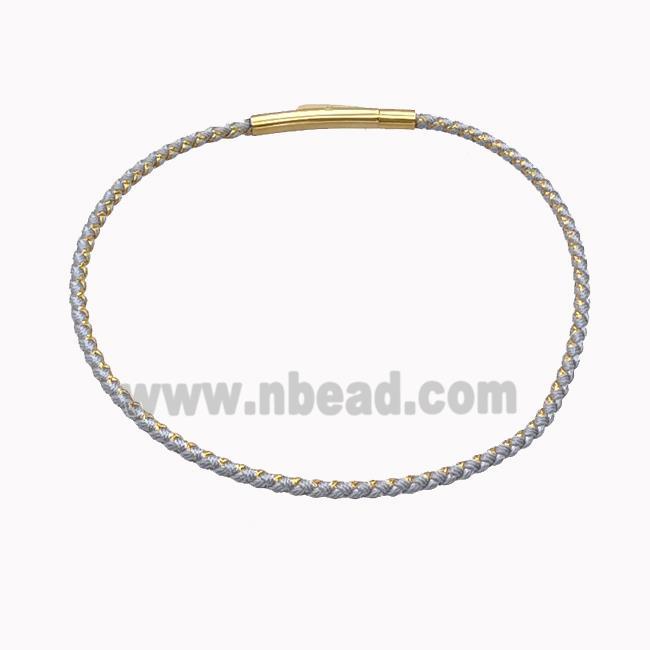 Nylon Cord Bracelet With Stainless Steel Clasp