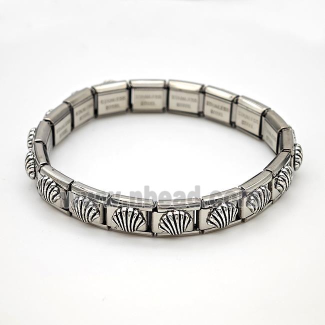 Stainless Steel bracelet, platinum plated