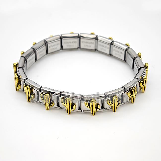 Stainless Steel bracelet, platinum plated