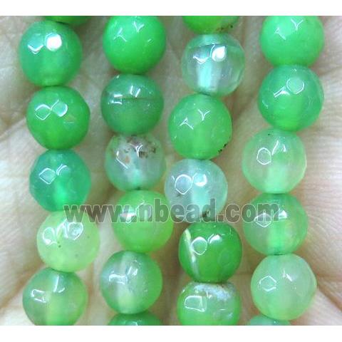 olive Agate bead, faceted round