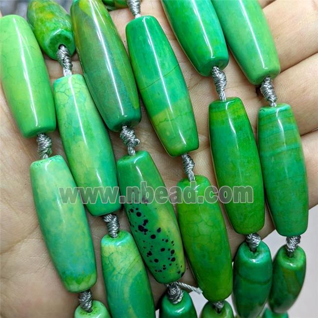 Natural Agate Rice Beads Green Dye