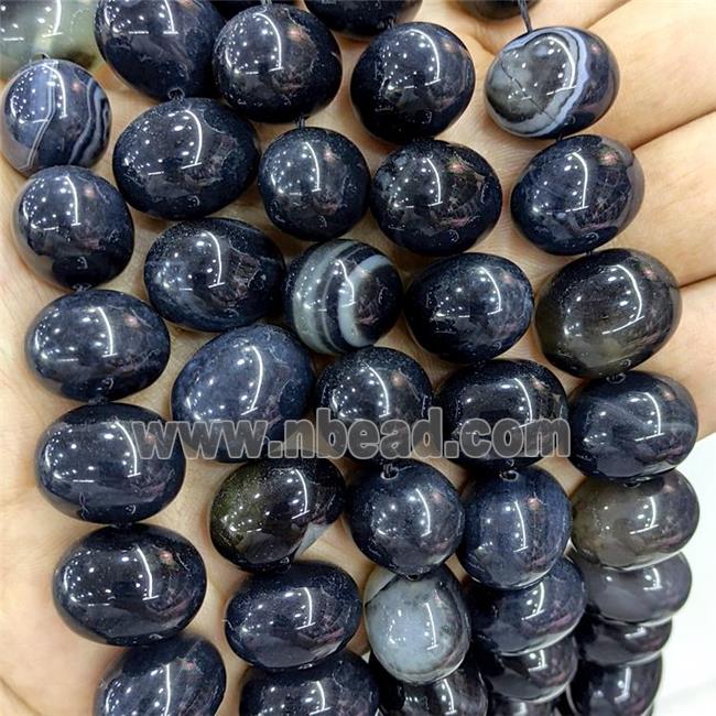 Natural Stripe Agate Egg Beads Inkblack Dye