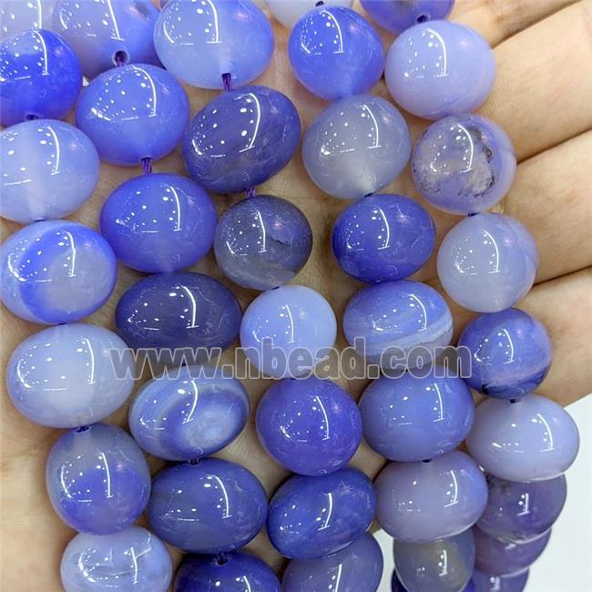 Natural Stripe Agate Egg Beads SkyBlue Dye