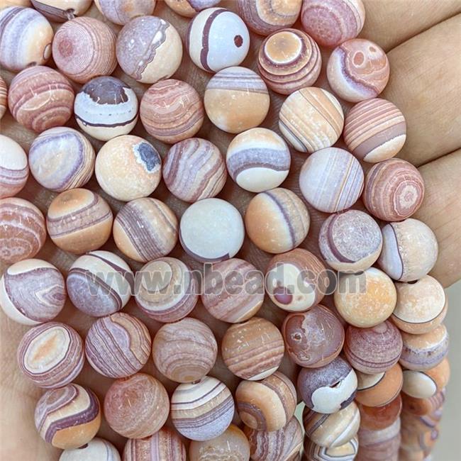 Red Fire Agate Beads Matte Round