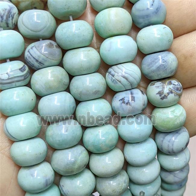 Natural Agate Rondelle Beads Green Dye Smooth